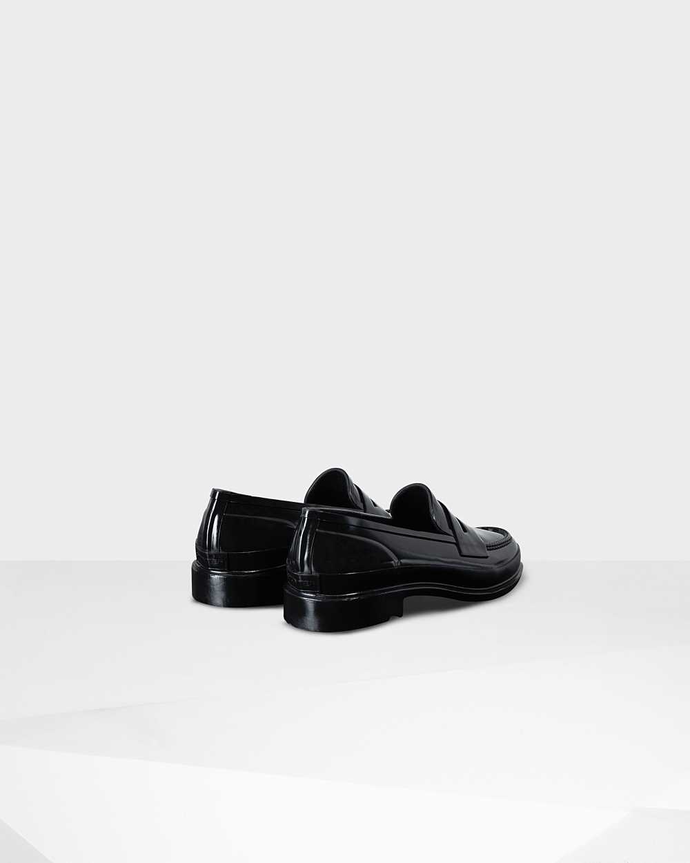 Hunter Original Gloss Penny Women's Loafers NZ-18404L Black
